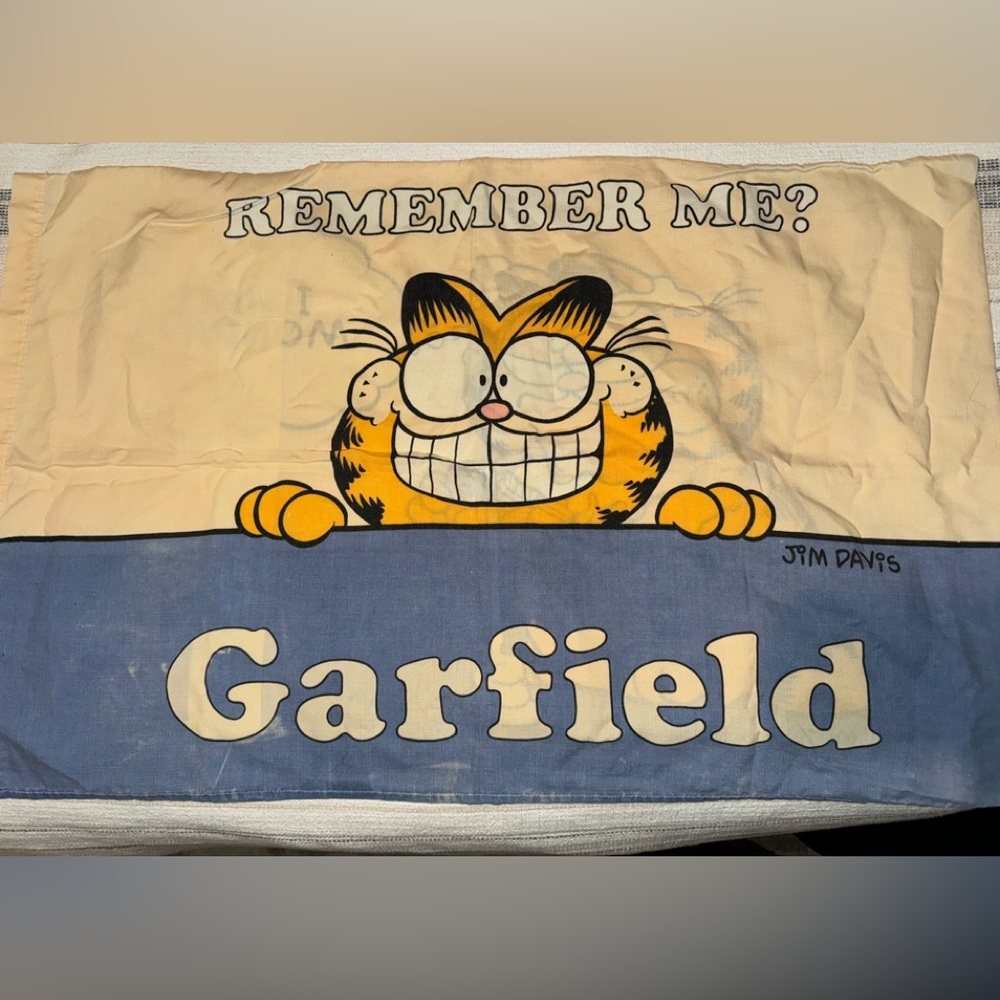 Vintage 1978 Garfield the Cat pillowcase